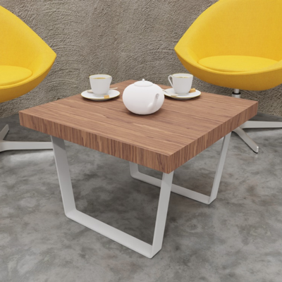 Tavolino da caffè X10 con piano in legno impiallacciato L60XP60XH42 piano noce americano 