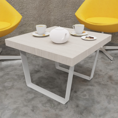 Tavolino da caffè X10 con piano in legno impiallacciato L60XP60XH42 piano olmo grigio 