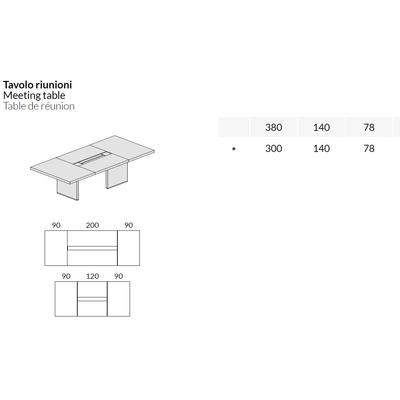 Come risulta il tavolo nelle dimensioni L300 e L380 