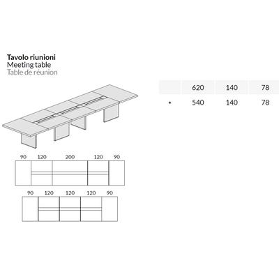 Come risulta il tavolo nelle dimensioni L540 e L620 