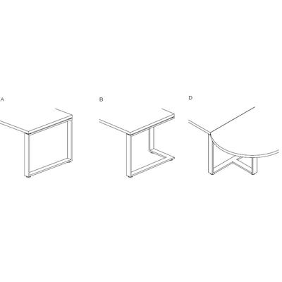 Diverse tipologie di gambe per tavolo riunioni Archimede 