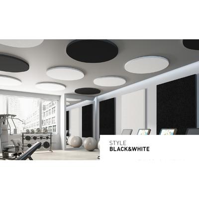 Pannelli fonoassorbenti Isolspace neri e bianchi a parete 