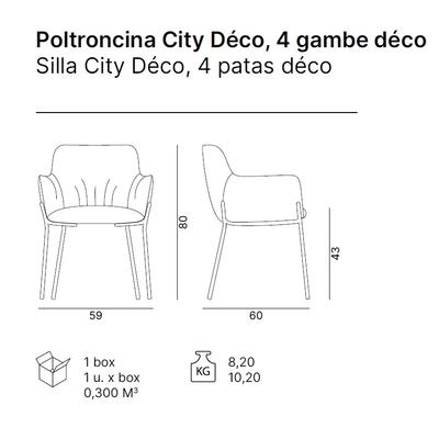 Poltroncina City Déco modello 4 gambe Déco  