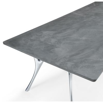 Tavolo riunione Pegaso struttura in alluminio lucidato piano cemento 