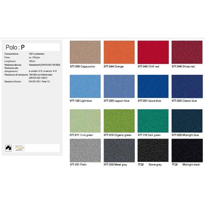 Colori rivestimento tessuto Polo - tutti i colori disponibili su richiesta 